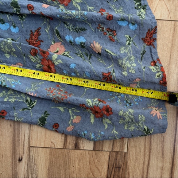 Natural Life XL Blue Floral Tiered Shirt Dress Boho Cottagecore Midi - Picture 6 of 6